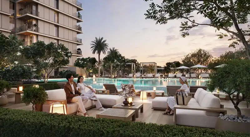 Emaar's render of Creek Haven's residences and pool deck